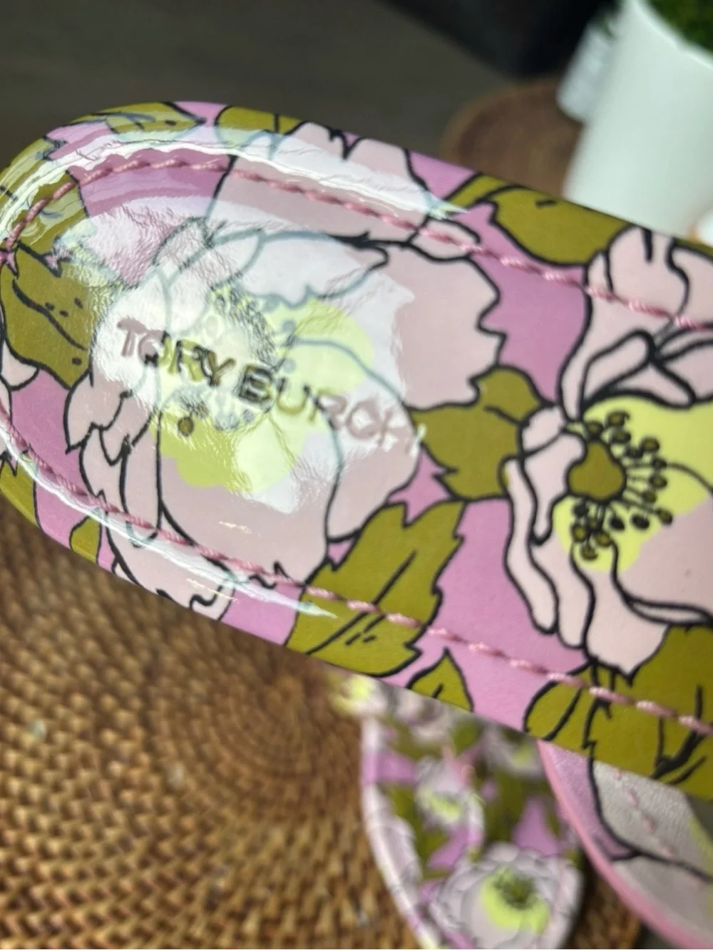 Tory Burch Miller Printed Patent Floral Leather Size 7.5